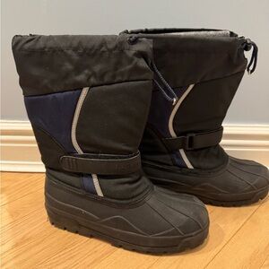 Winter Snow Boots with Navy Accent and Adjustable Straps
